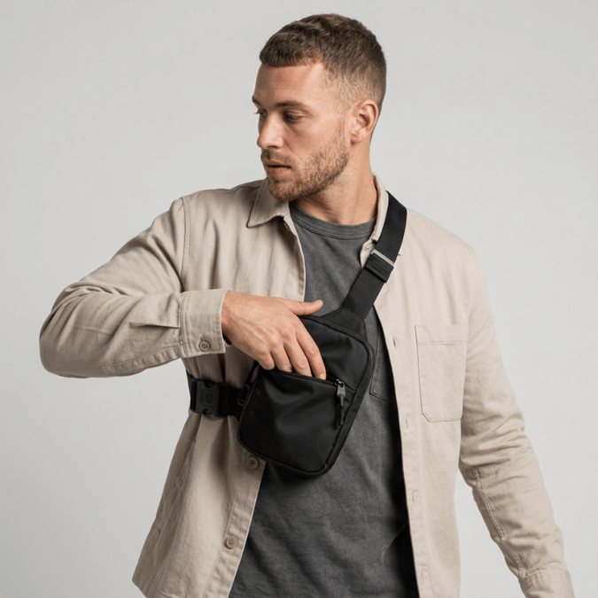 Sling Bag 2 - Med Stålvajer & Hemlig Bakficka