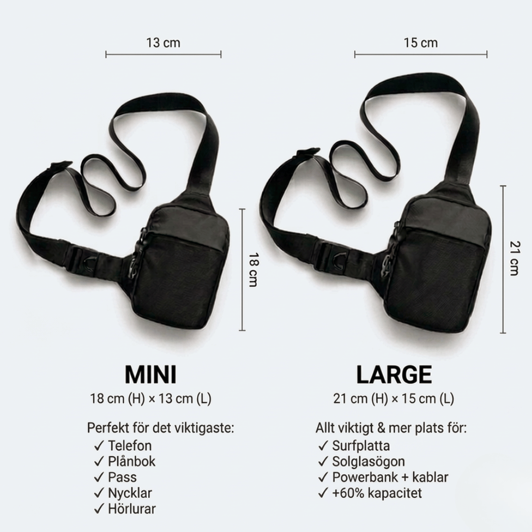 Sling Bag 2 - Med Stålvajer & Hemlig Bakficka