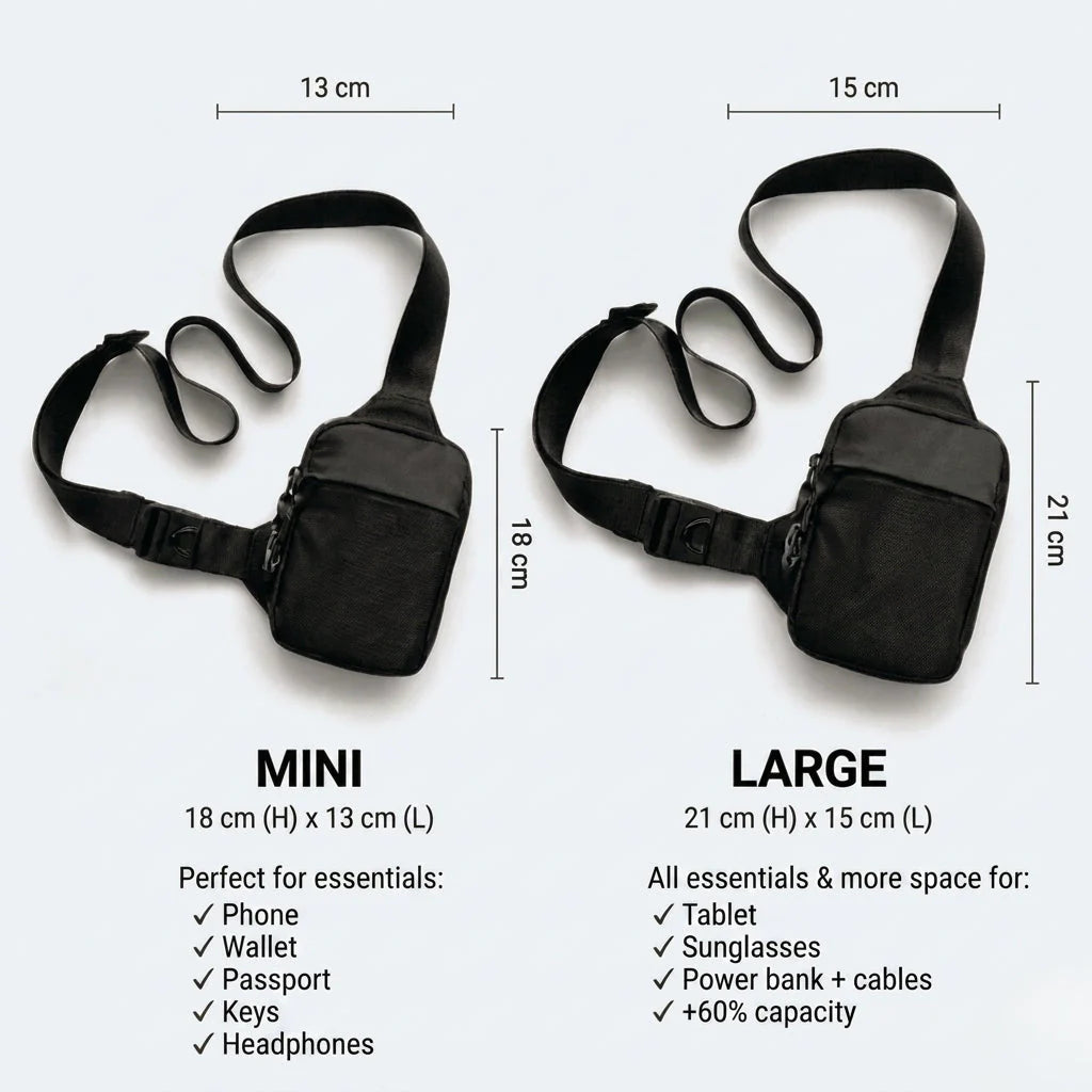 Sling Bag 2 - Med Stålvajer & Hemlig Bakficka