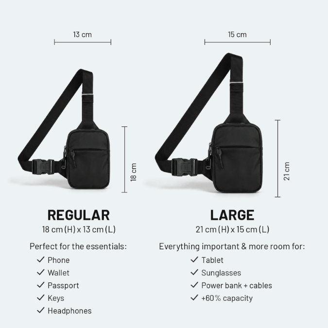 Sling Bag 2 - With Steel Cable & Secret Back Pocket