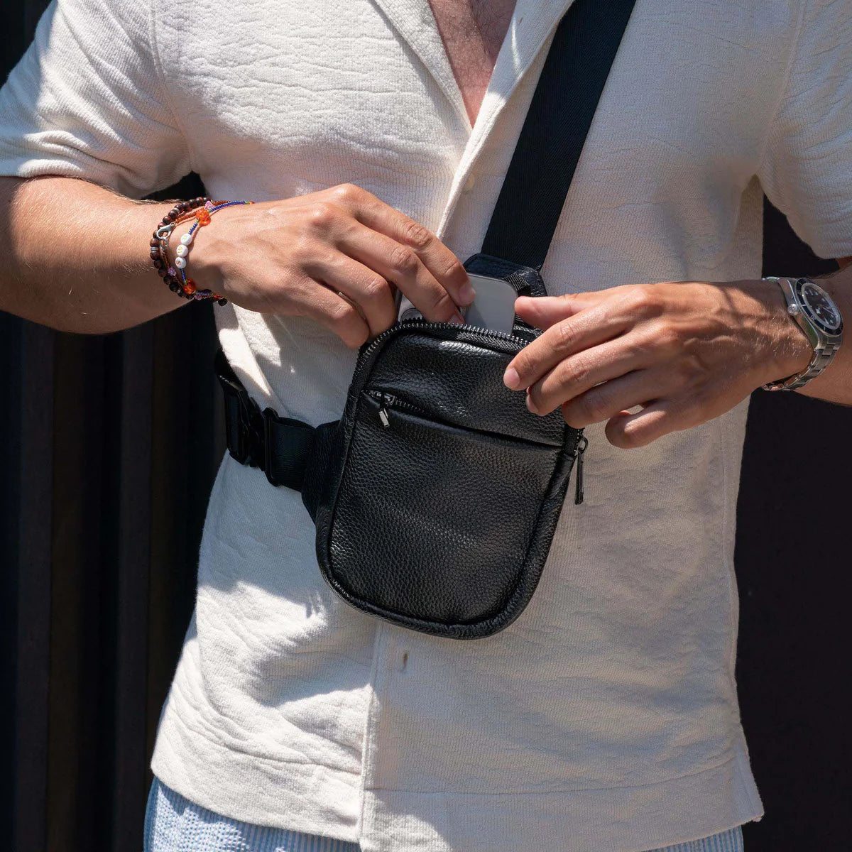 Travel Sling Bag | Läder
